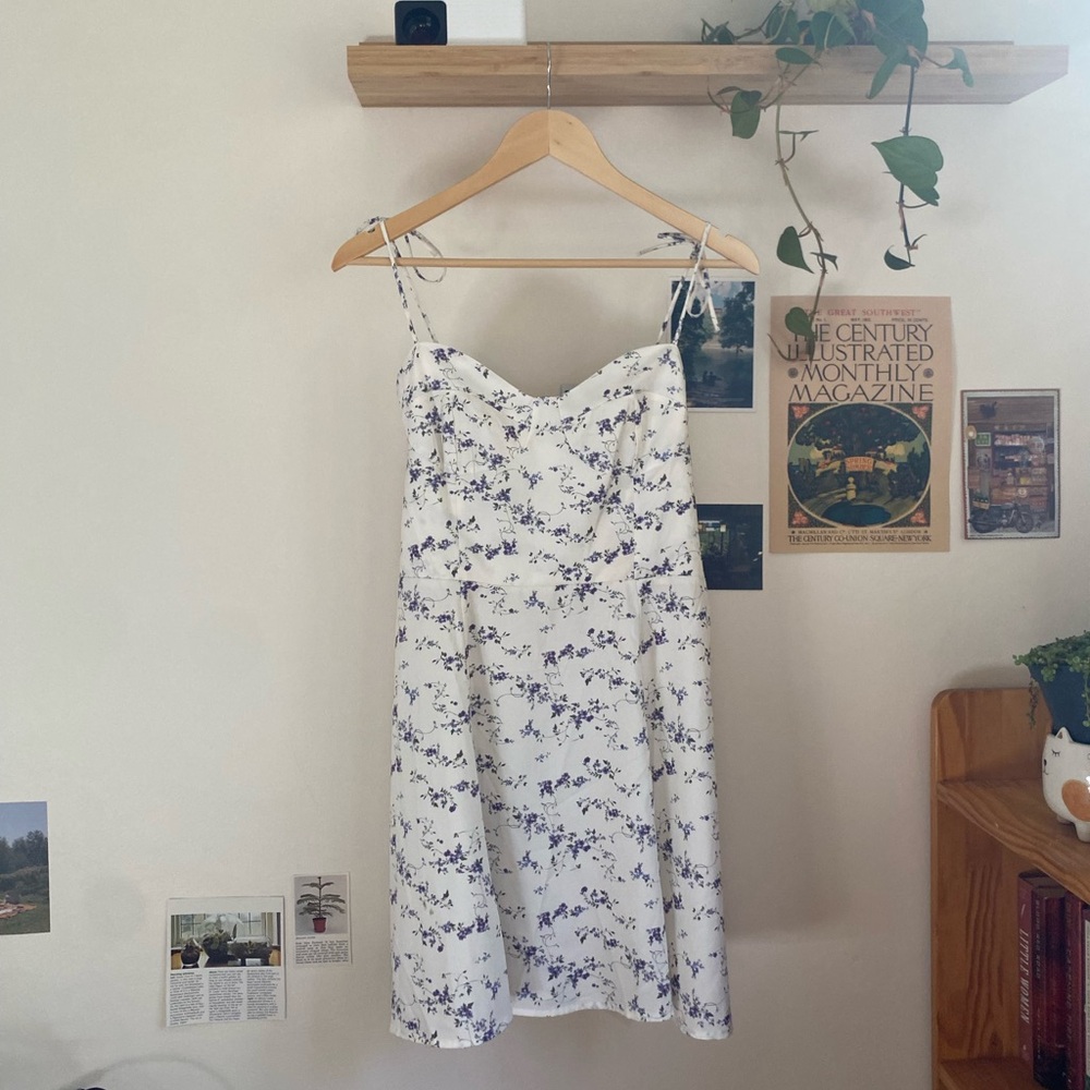 J.ING Ileana Cottagecore White Floral Mini Sun Dress